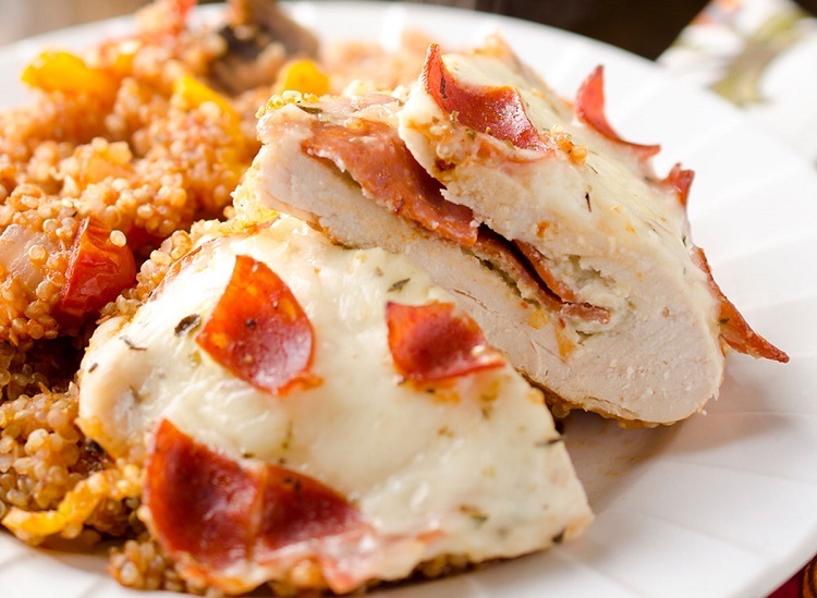 Chicken Parmesan Quinoa Bake