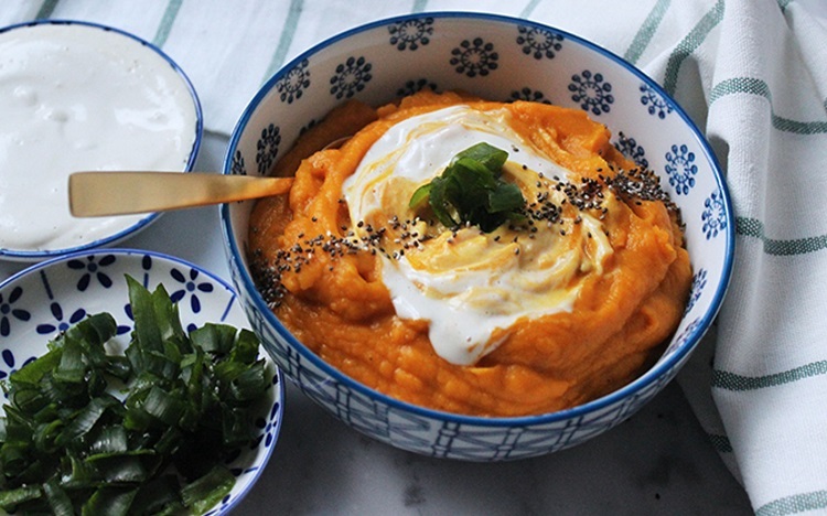 Sweet Potato Soup with Cashew Coconut Cream